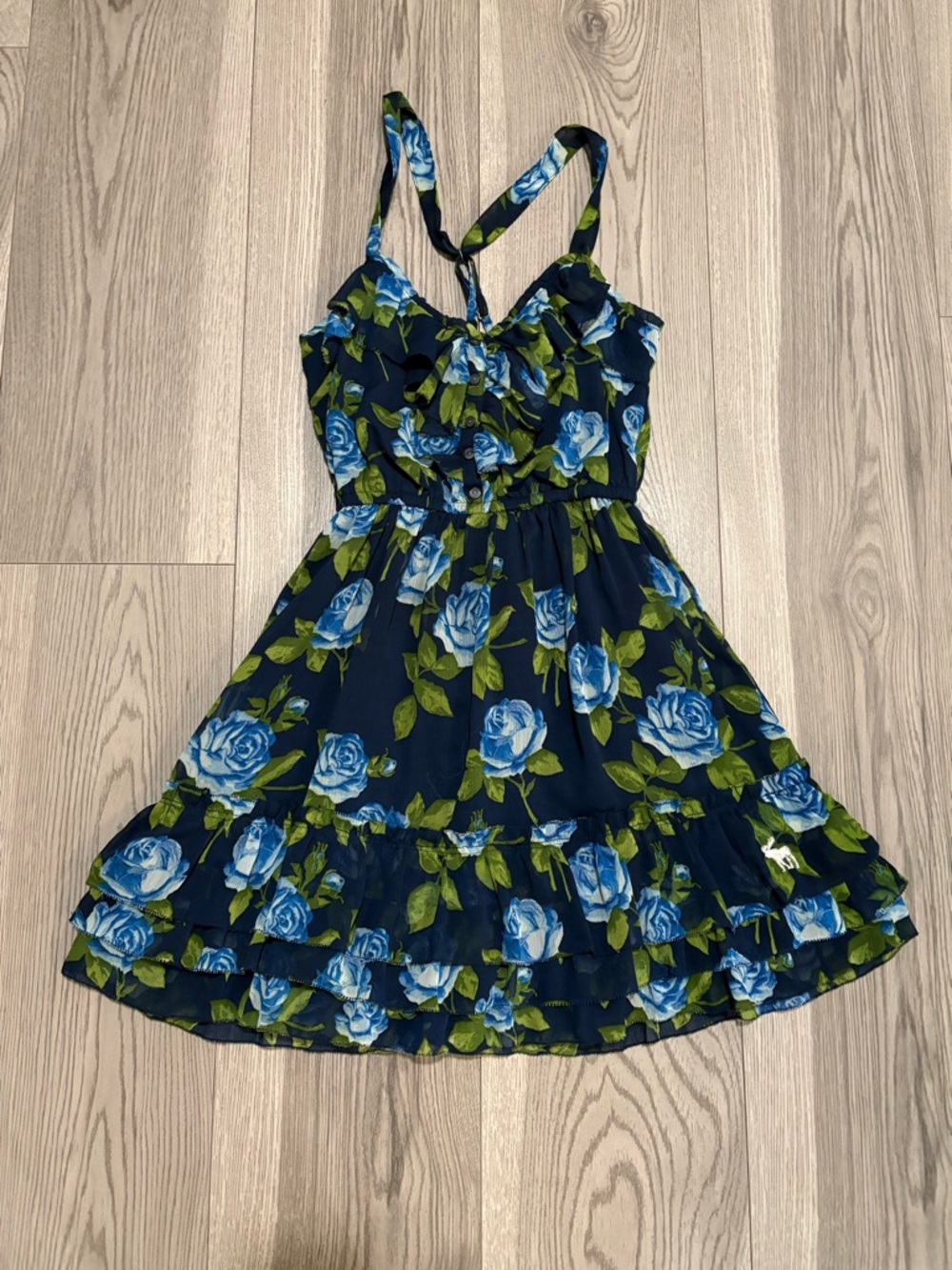 Abercrombie Kids Blue Floral Dress Size Medium
